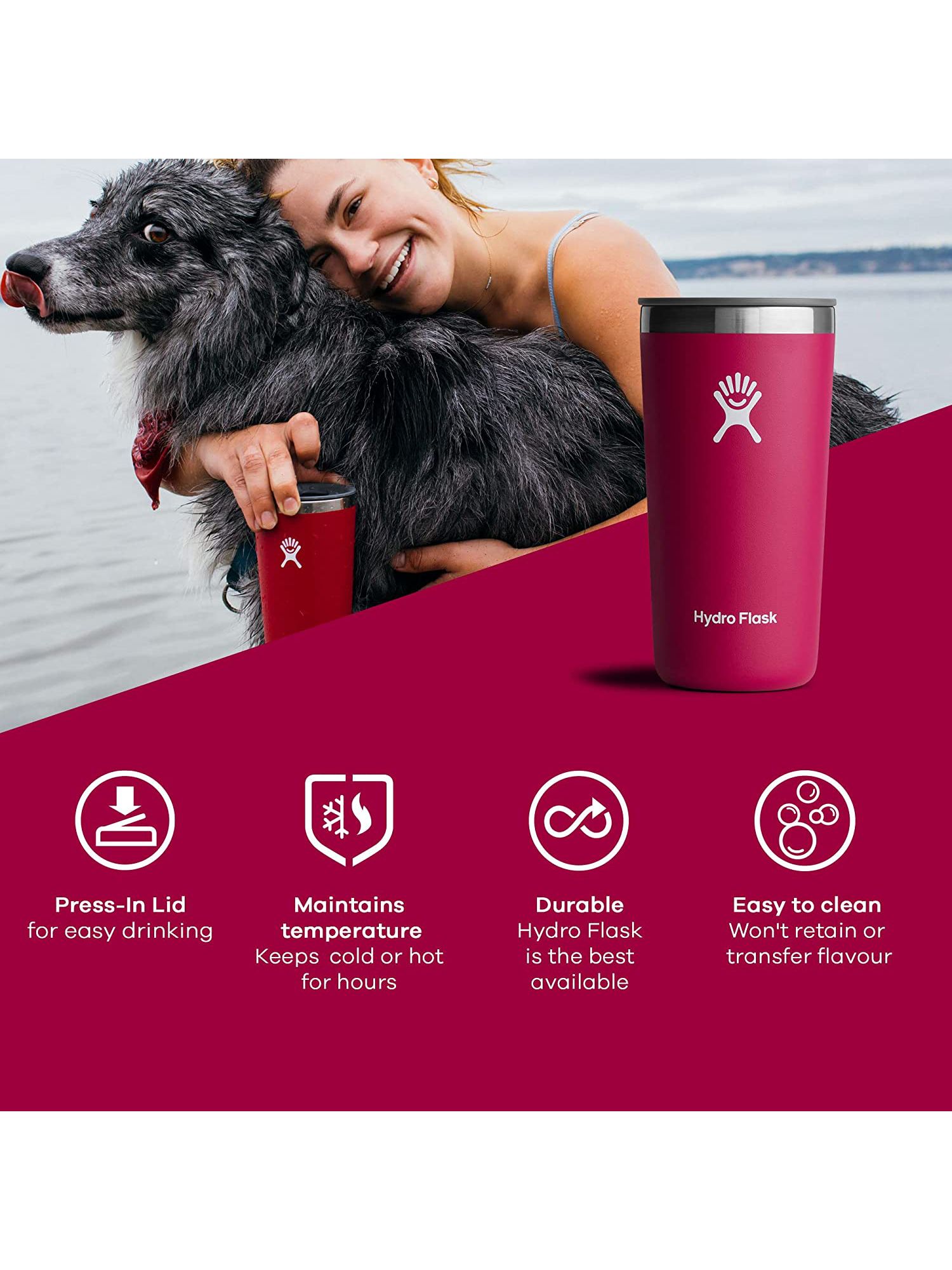 Hydro　354ml,　Flask　All　Tumbler,　Stainless　Steel　Around　Insulated　Lupine