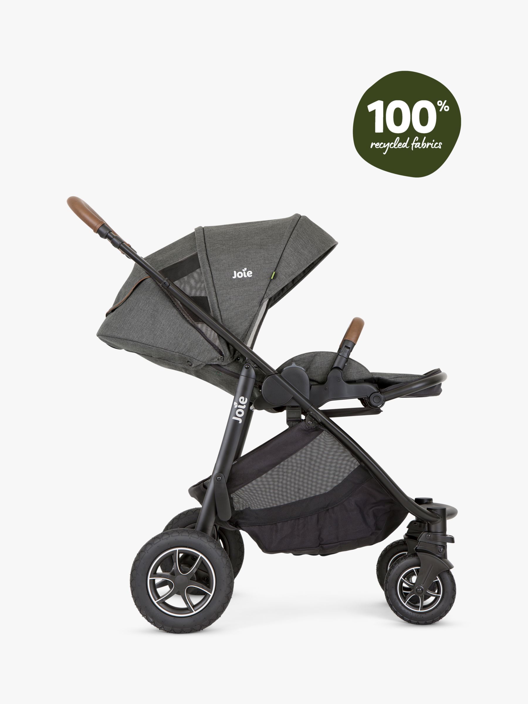 Joie Baby Versatrax Trio Cycle Pushchair with Carrycot i-Snug 2 Car Seat  Bundle, Shell Grey