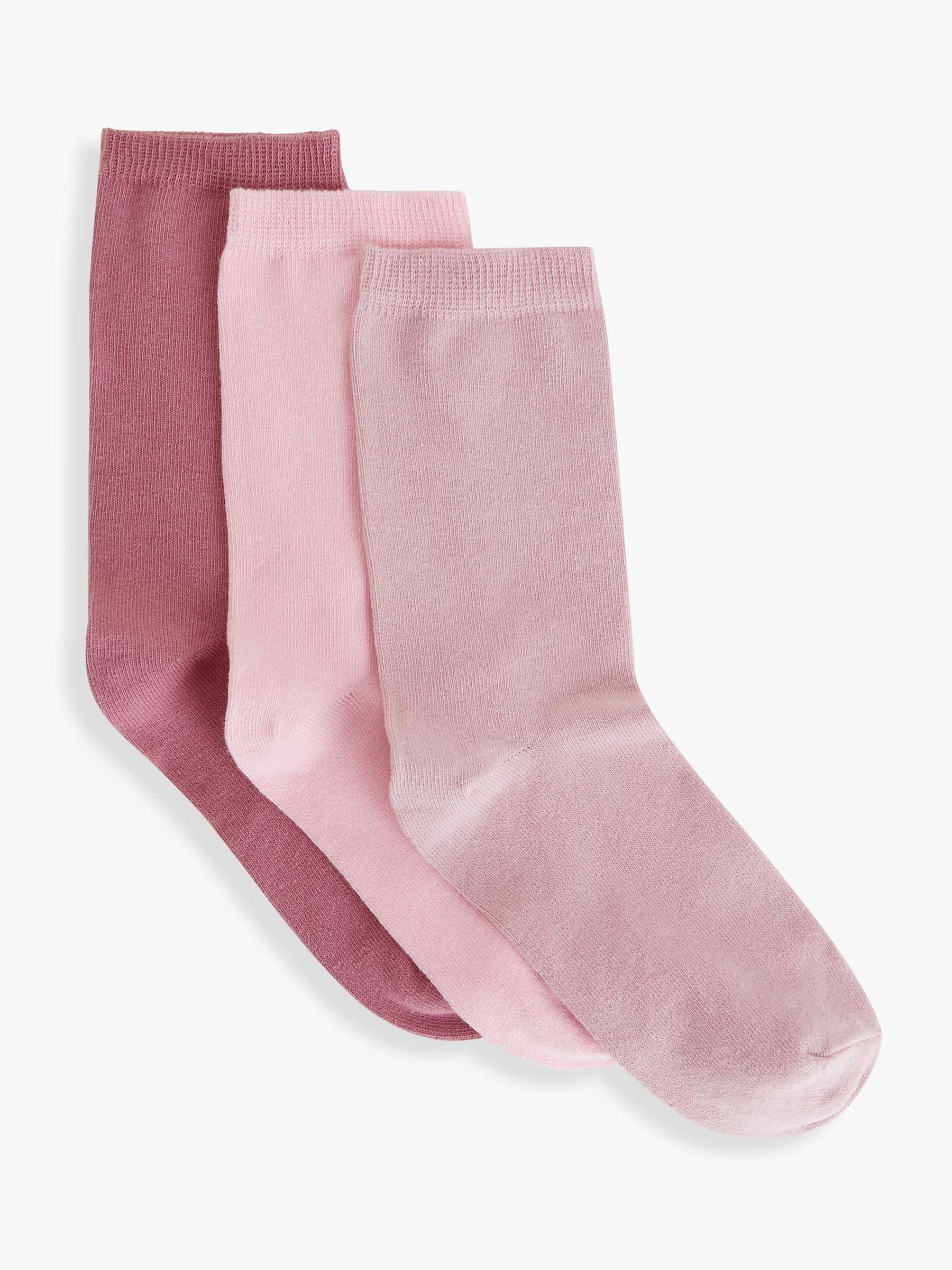 Buy John Lewis Ankle Socks, Pack of 3, Pinks Online at johnlewis.com