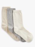 John Lewis Organic Cotton Mix Ankle Socks, Pack of 3