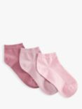 John Lewis Trainer Socks, Pack of 3, Pinks