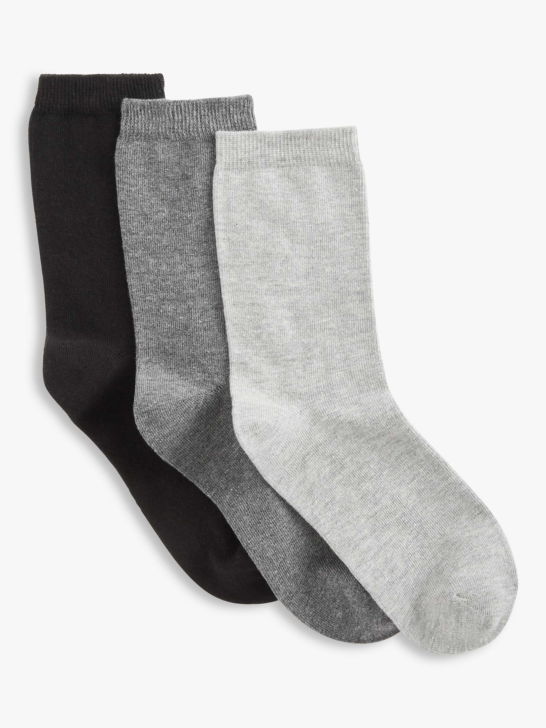 Buy John Lewis Ankle Socks, Pack of 3, Mono Online at johnlewis.com