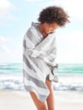 Dock & Bay Cabana Stripe Quick Dry Beach Towel, Grey