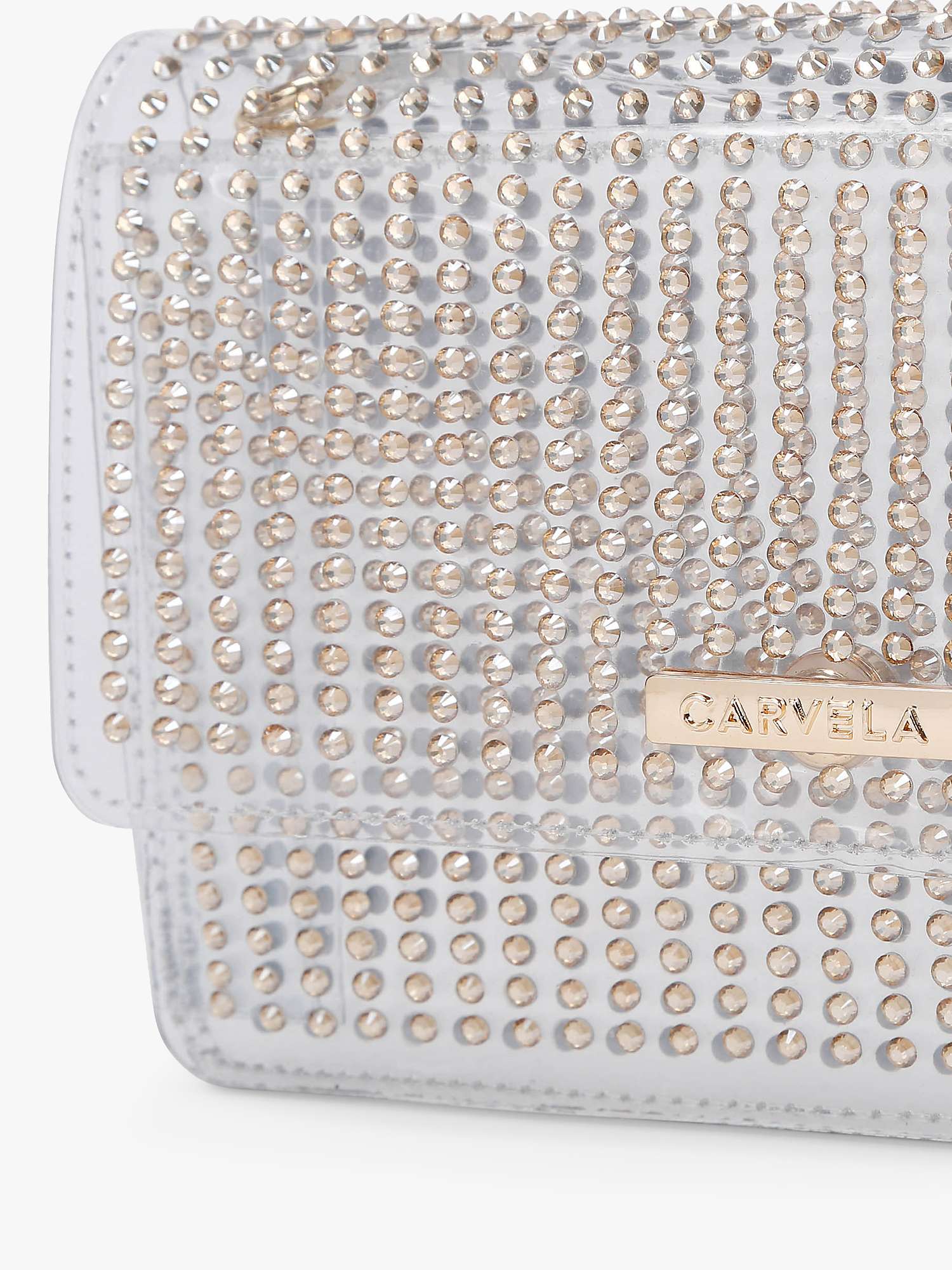 Buy Carvela Shimmer Transparent Chain Strap Clutch Online at johnlewis.com