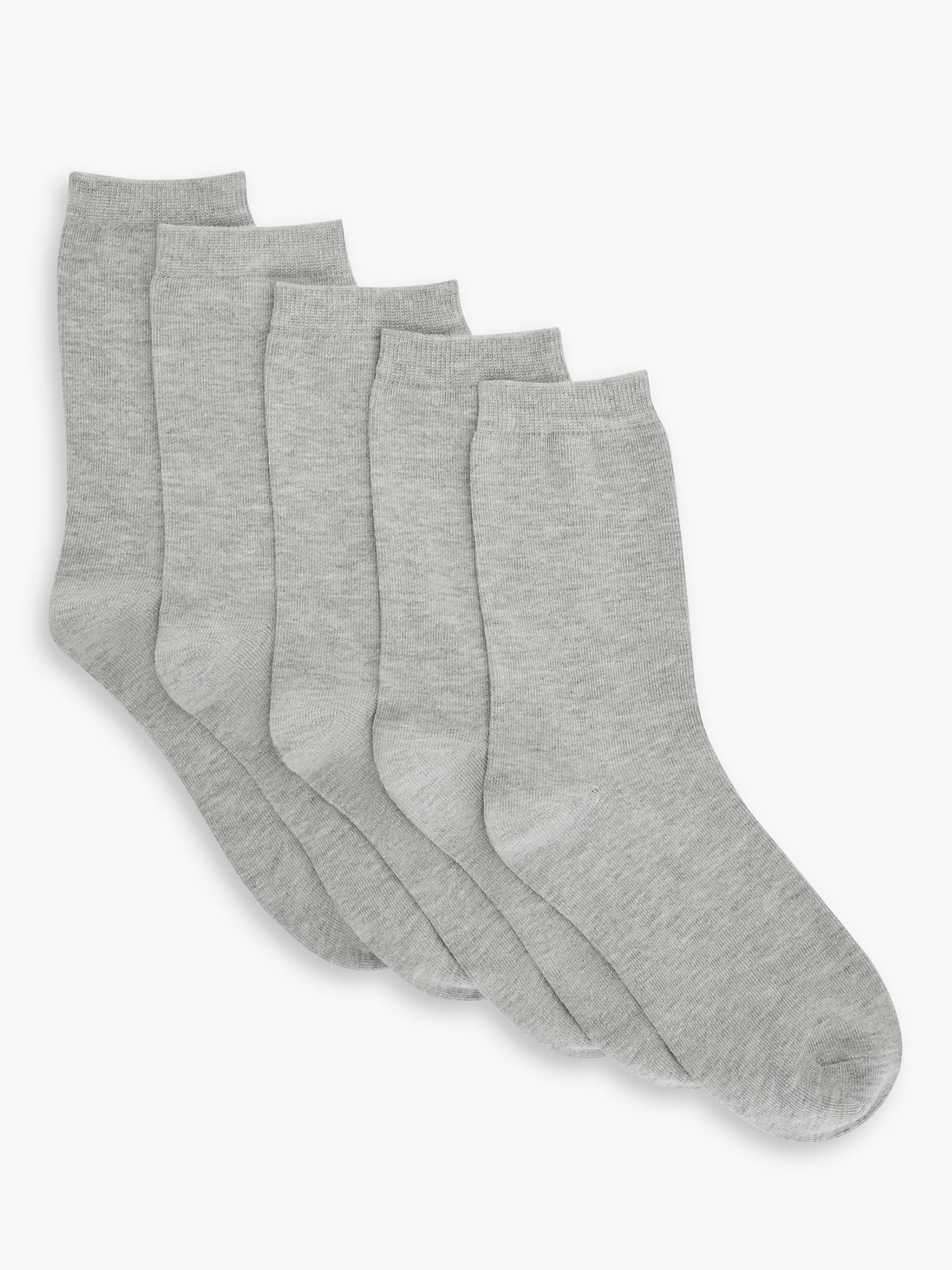 Buy John Lewis Ankle Socks, Pack of 5, Grey Online at johnlewis.com