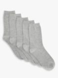 John Lewis Ankle Socks, Pack of 5, Grey