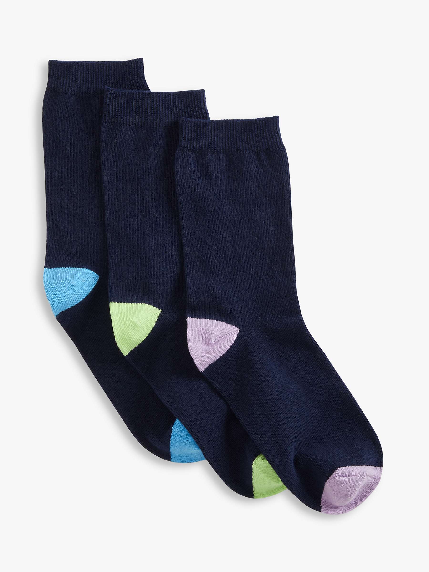 Buy John Lewis Heel and Toe Cotton Blend Socks, Pack of 3 Online at johnlewis.com