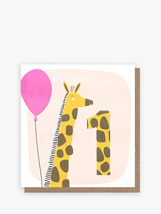 Caroline Gardner Giraffe 1st Birthday Card