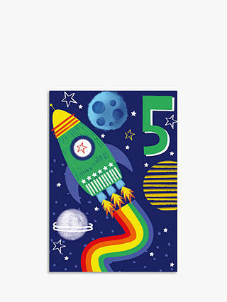 Laura Darrington Design Rocket 5th Birthday Card