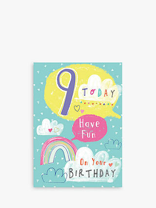 Laura Darrington Design Rainbow 9th Birthday Card