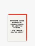 Redback Cards Bottle of Wine Birthday Card