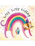Woodmansterne Rainbow Cat Birthday Card