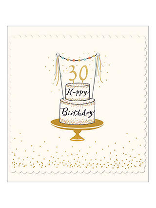 The Proper Mail Company Gold Cake 30th Birthday Card
