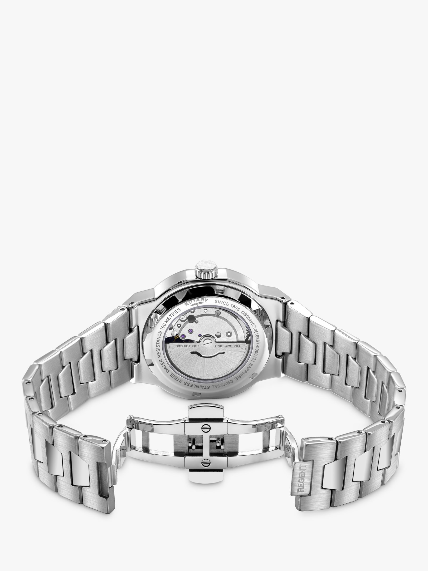Buy Rotary Men's Regent Automatic Day Date Bracelet Strap Watch Online at johnlewis.com