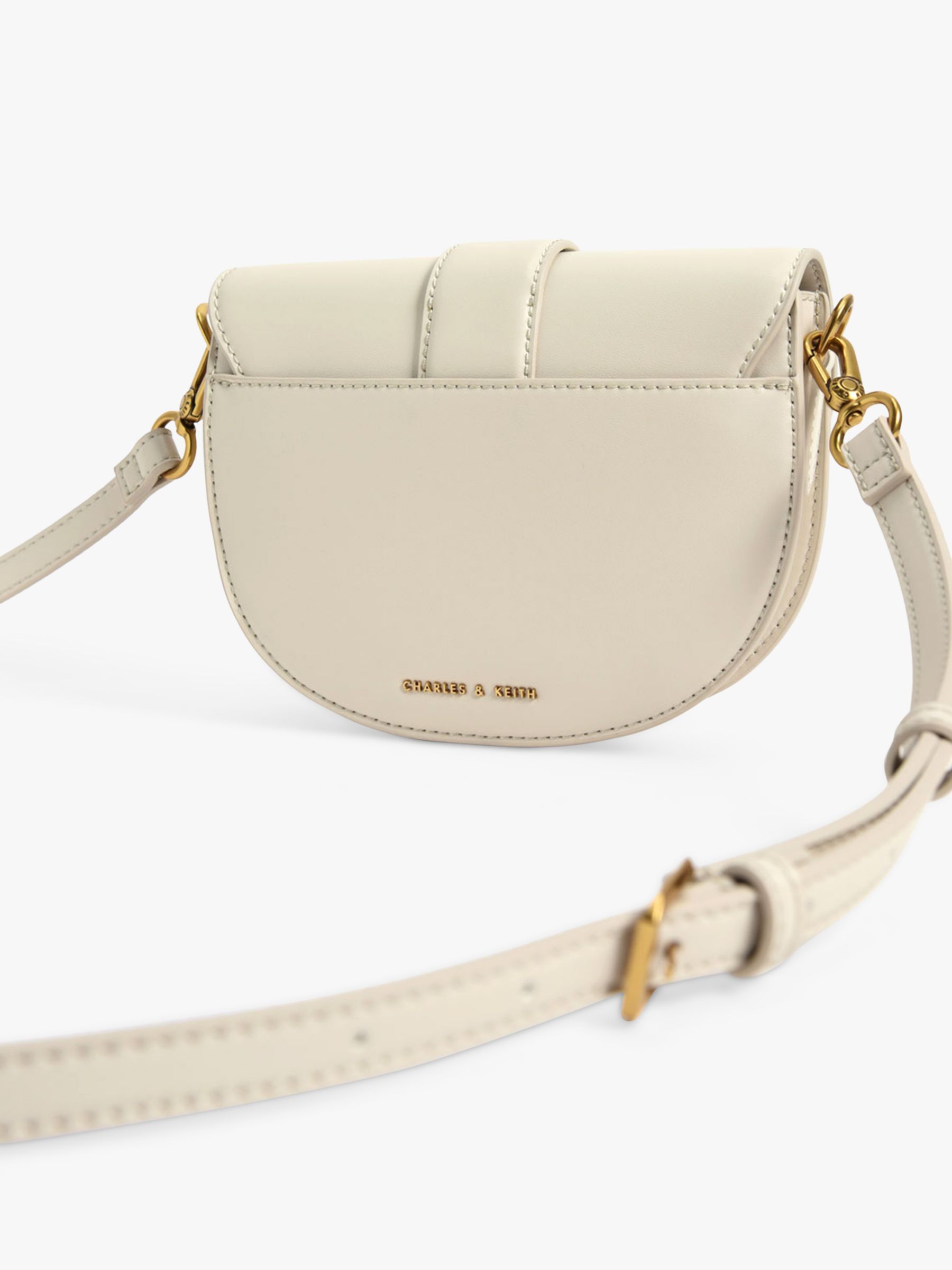CHARLES & KEITH Gabine Faux Leather Shoulder Bag, White