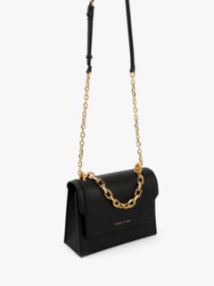 Black Front Flap Chain Handle Crossbody Bag - CHARLES & KEITH US