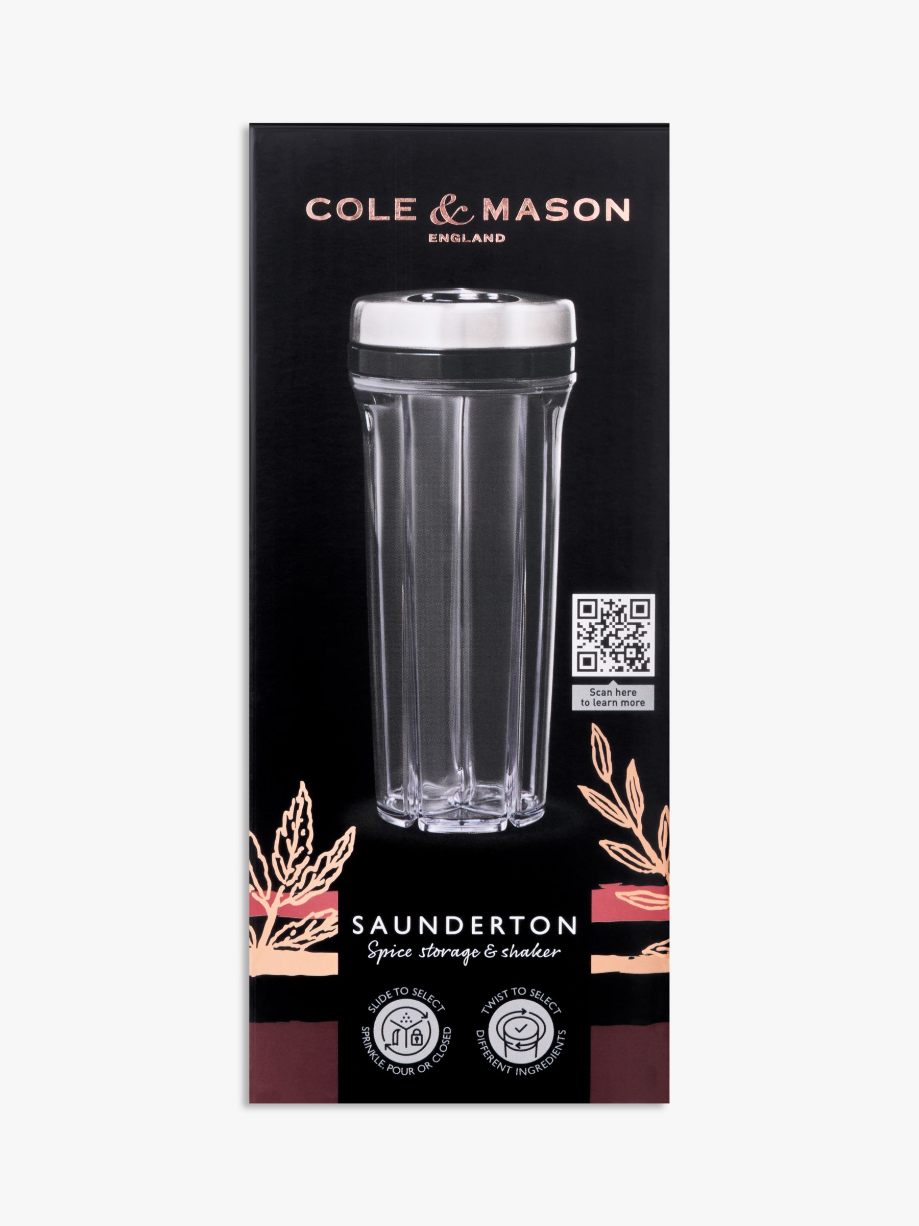 Cole & Mason Saunderton Herb/Spice Storage & Shaker - Clear