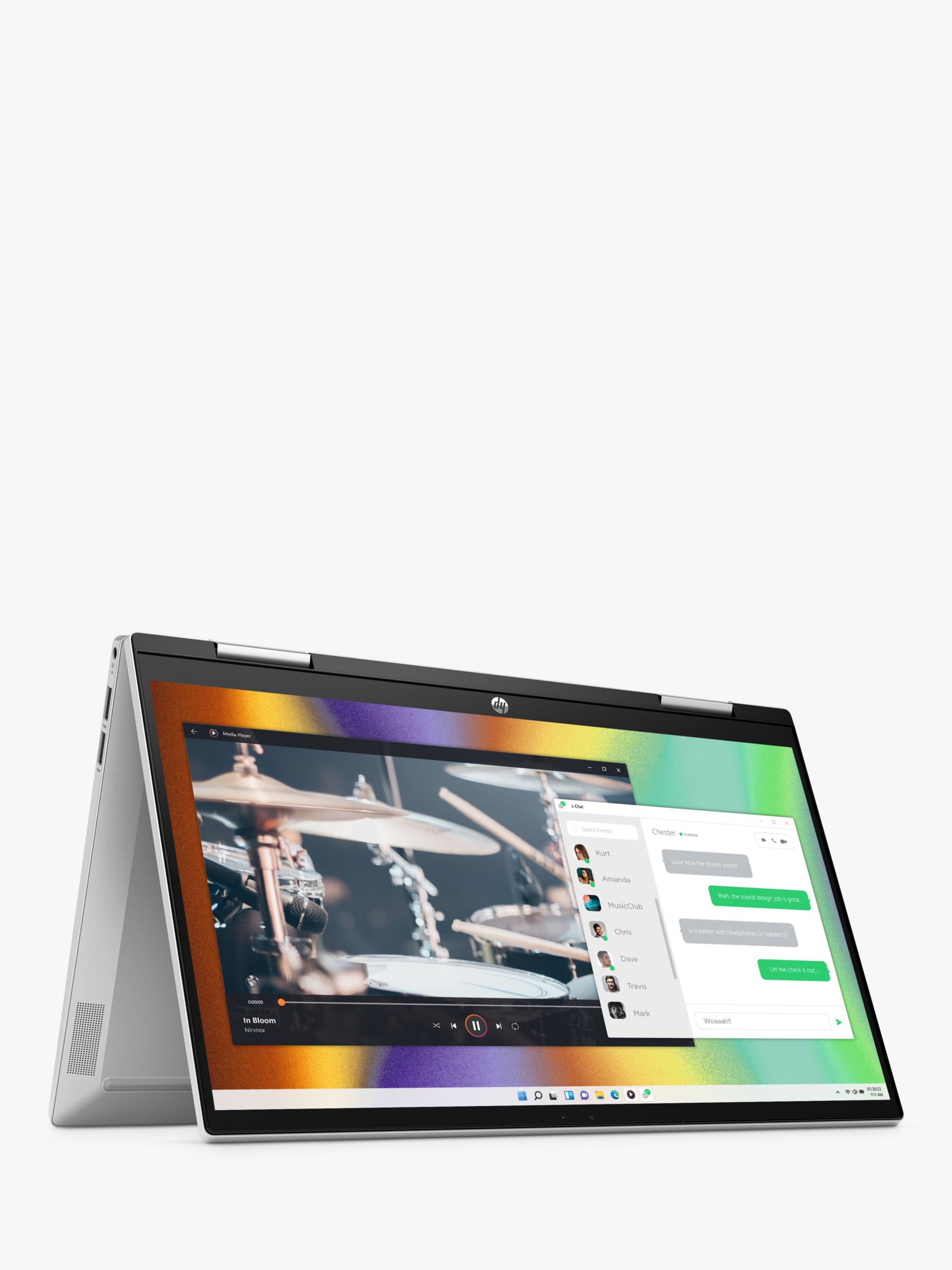 Sprog fortov mager HP Pavilion x360 Convertible Laptop, Intel Core i3 Processor, 8GB RAM,  128GB SSD, 14" Full HD Touchscreen, Silver