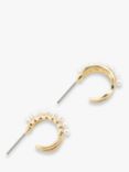 John Lewis Faux Pearl Double Half Hoop Earrings, Gold