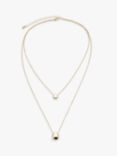 John Lewis Two Row Mini Droplet Layered Necklace, Silver