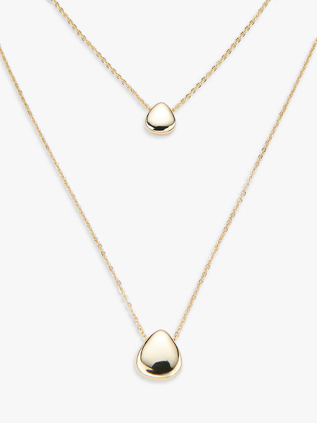 John Lewis Two Row Mini Droplet Layered Necklace, Gold