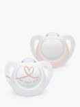 NUK Star Soother, 0-6 months, Pack of 2, Pink/Multi