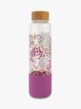 Sara Miller Floral Glass Drinks Bottle, Purple/Multi, 600ml