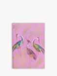 Sara Miller A5 Cranes Fabric Notebook, Pink/Multi