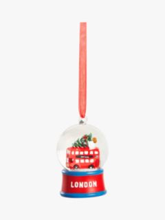 John Lewis London Bus Snow Globe Bauble