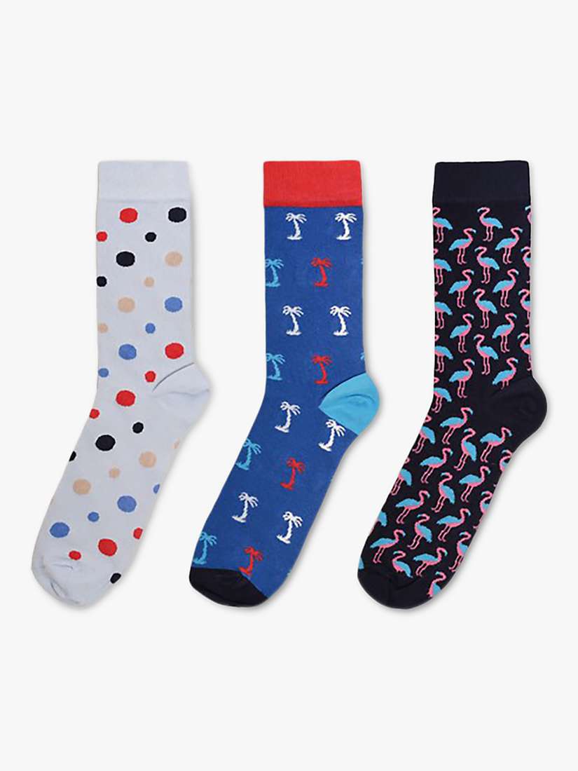 Buy Happy Socks Summer Vibes Socks, Pack of 3, Navy Online at johnlewis.com