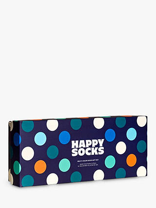 Happy Socks Stripe and Argyle Socks Gift Box, Pack of 4, Blue