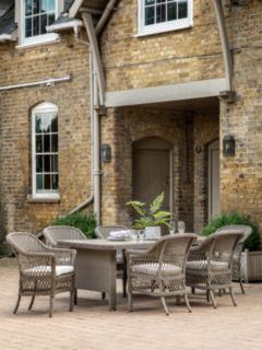 Gallery Direct Cady Rattan 6-Seater Garden Dining Table & Chairs Set, Natural