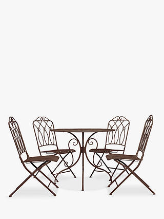 Gallery Direct Mally 4-Seater Metal Garden Bistro Table & Chairs Set