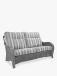 Desser Turin Rattan Striped 3-Seater Sofa, Duke Grey