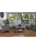 Desser Turin Rattan Striped 4-Seater Lounging Table & Chairs Set, Duke Grey