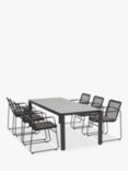 4 Seasons Outdoor Elba 6-Seater Rectangular Garden Dining Table & Chairs Set, Anthracite