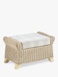 Desser Clifton Rattan Athena Check Footstool Table, Natural