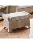 Desser Clifton Rattan Athena Check Footstool Table, Natural