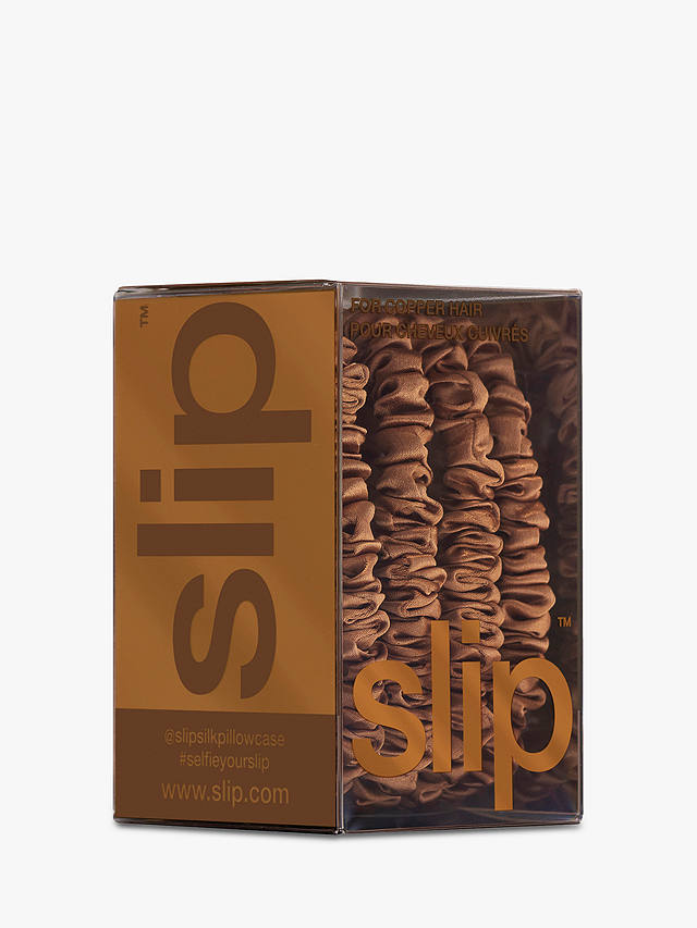 Slip® Pure Silk Skinny Scrunchies, Copper