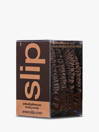 Slip® Pure Silk Skinny Scrunchies, Dark Brown
