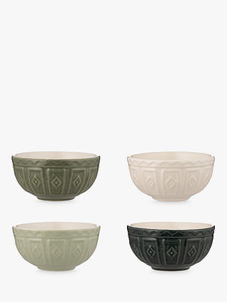 Mason Cash Ceramic Prep Bowls, Set of 4, Green/Multi