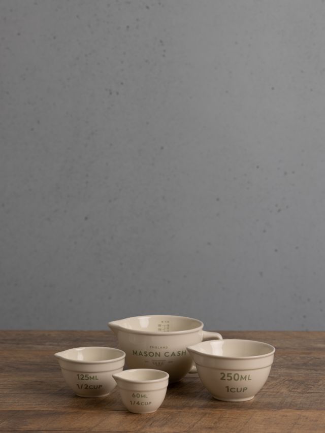 Stoneware Batter Bowl Measuring cups, Grey - Set of 4