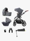 Silver Cross Travel Pack Wave Pushchair, Carrycot, Dream Car Seat with Base & Accessories Bundle