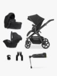 Silver Cross Travel Pack Wave Pushchair, Carrycot, Dream Car Seat with Base & Accessories Bundle, Onyx
