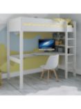 Stompa Classic High Sleeper Bed Frame with Integrated Desk & Shelving, White