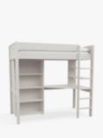 Stompa Classic Highsleeper Frame with Integrated Desk, Shelving and Bookcase, Single, White
