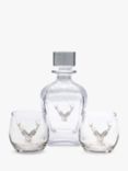 Selbrae House Stag Prince Glass Decanter & Tumblers Set, 3 Piece