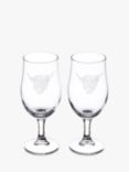 Selbrae House Highland Cow Craft Beer Glass, Set of 2, 383ml, Clear