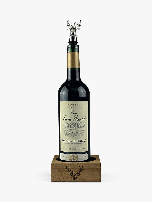 johnlewis.com | The Just Slate Company Stag Bottle Stopper & Oak Wine Bottle Coaster Gift Set