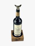 Selbrae House Bee Bottle Stopper & Oak Wine Bottle Coaster Gift Set